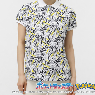 【ポケモン】(ピカチュウ、ヤドン、カビゴン、コダック) 総柄プリント半袖ポロシャツ 0555160336