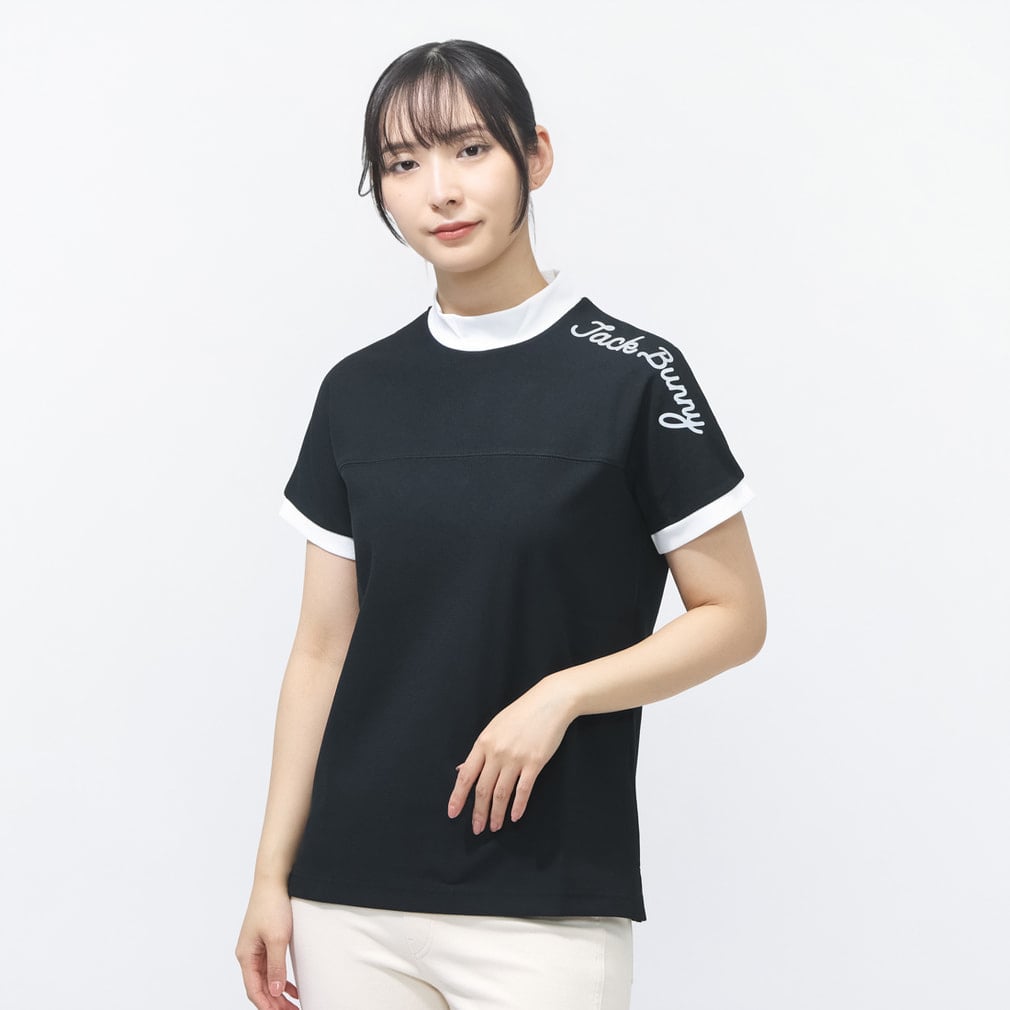 レイブロック ドライワッフル 半袖モックネック 2636167350(ブラック-S)
