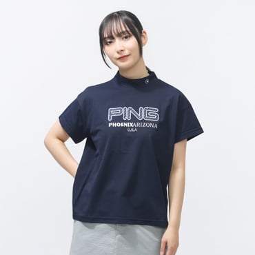 アップリケ半袖ハイネックシャツ 6226167200