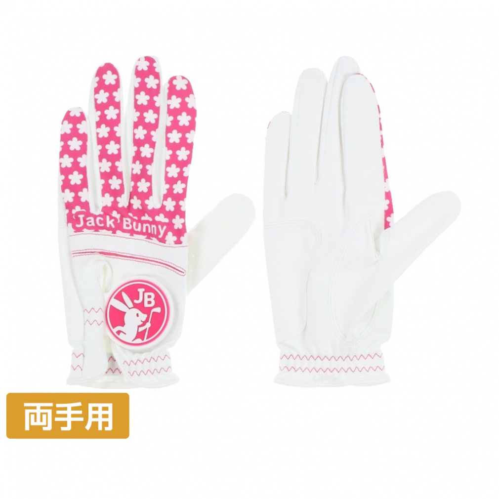 JACK BUNNY ゴルフグローブ ホワイト/オレンジ 合成皮革グローブ (左手用) (UNISEX) | Jack Bunny!!（ジャック