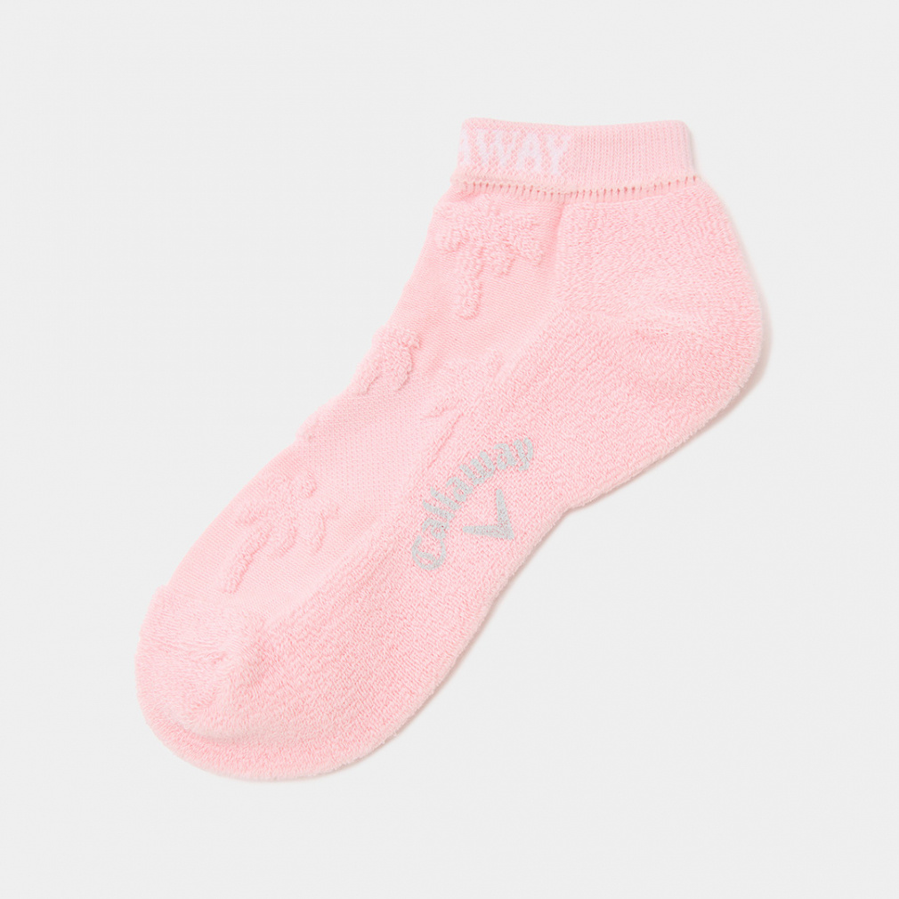 ヤシの木表パイルアンクルソックス 6217721545(ピンク-FREE)