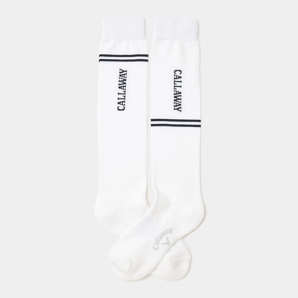 アシンメトリーデザインハイソックス C26193210(ホワイト-FREE)