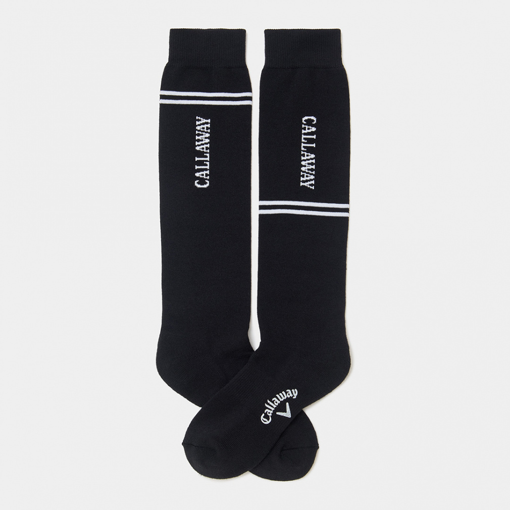 アシンメトリーデザインハイソックス C26193210(ブラック-FREE)