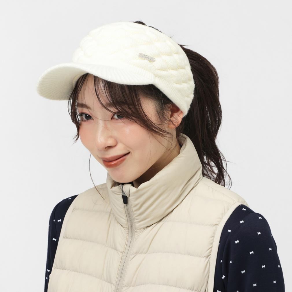 ティゴラ レディース ゴルフウェア サンバイザー 秋 冬 ニットサン