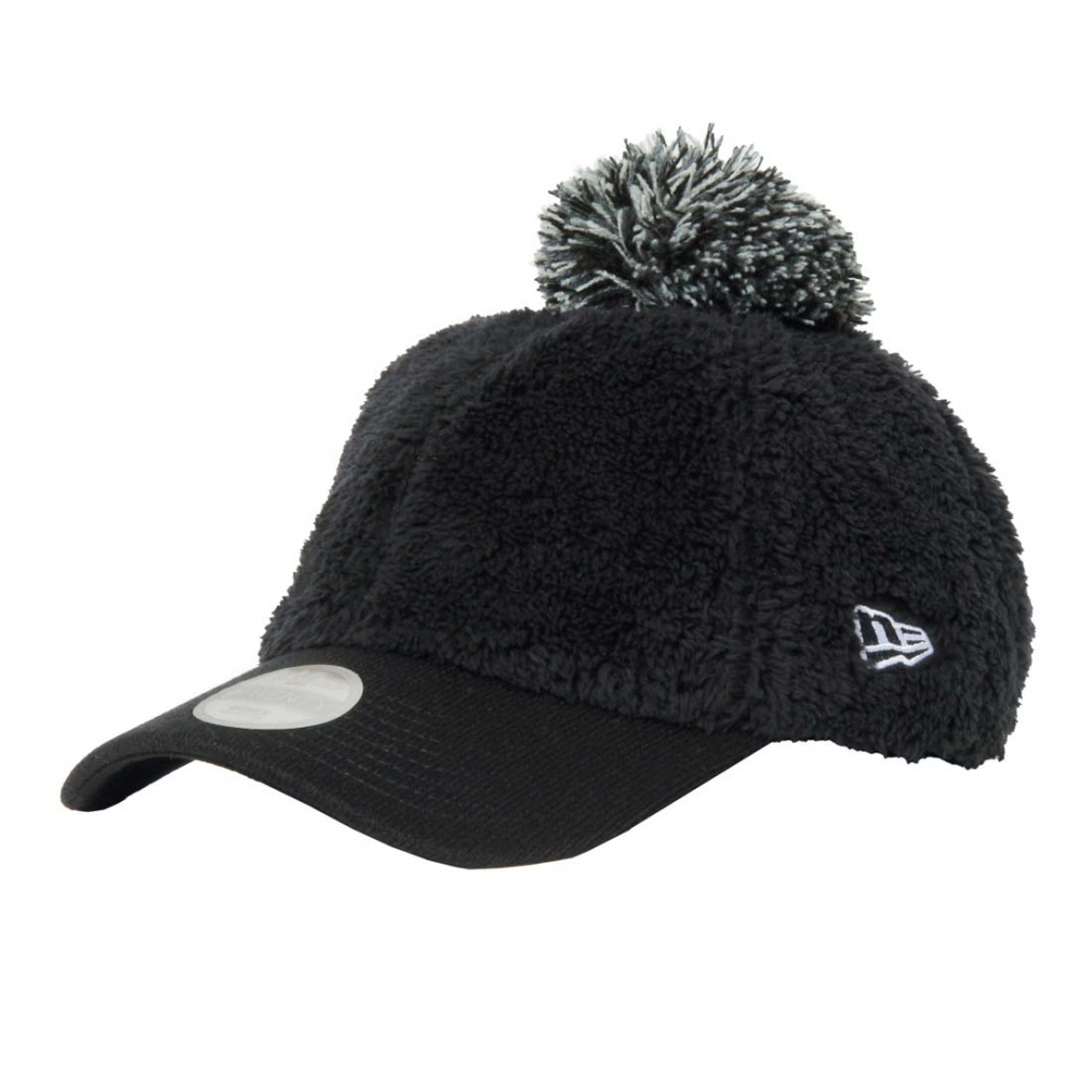 ニューエラ レディース ゴルフウェア キャップ 秋 冬 GFW 920 MINK FLEECE POM BLK (14669017) NEW ERA