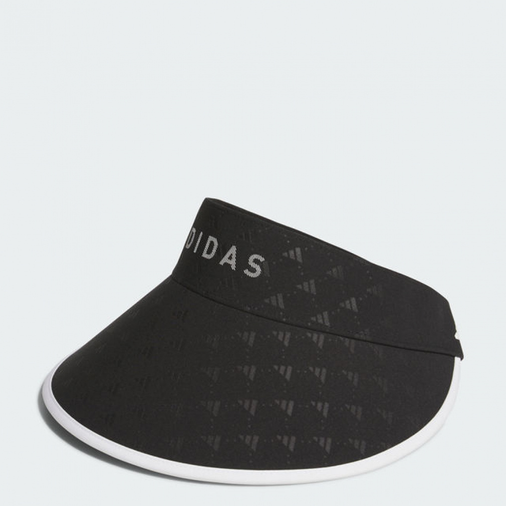 アディダス レディース ゴルフウェア サンバイザー 秋 冬 モノグラムプリント ワイドバイザー (JTC23) adidas