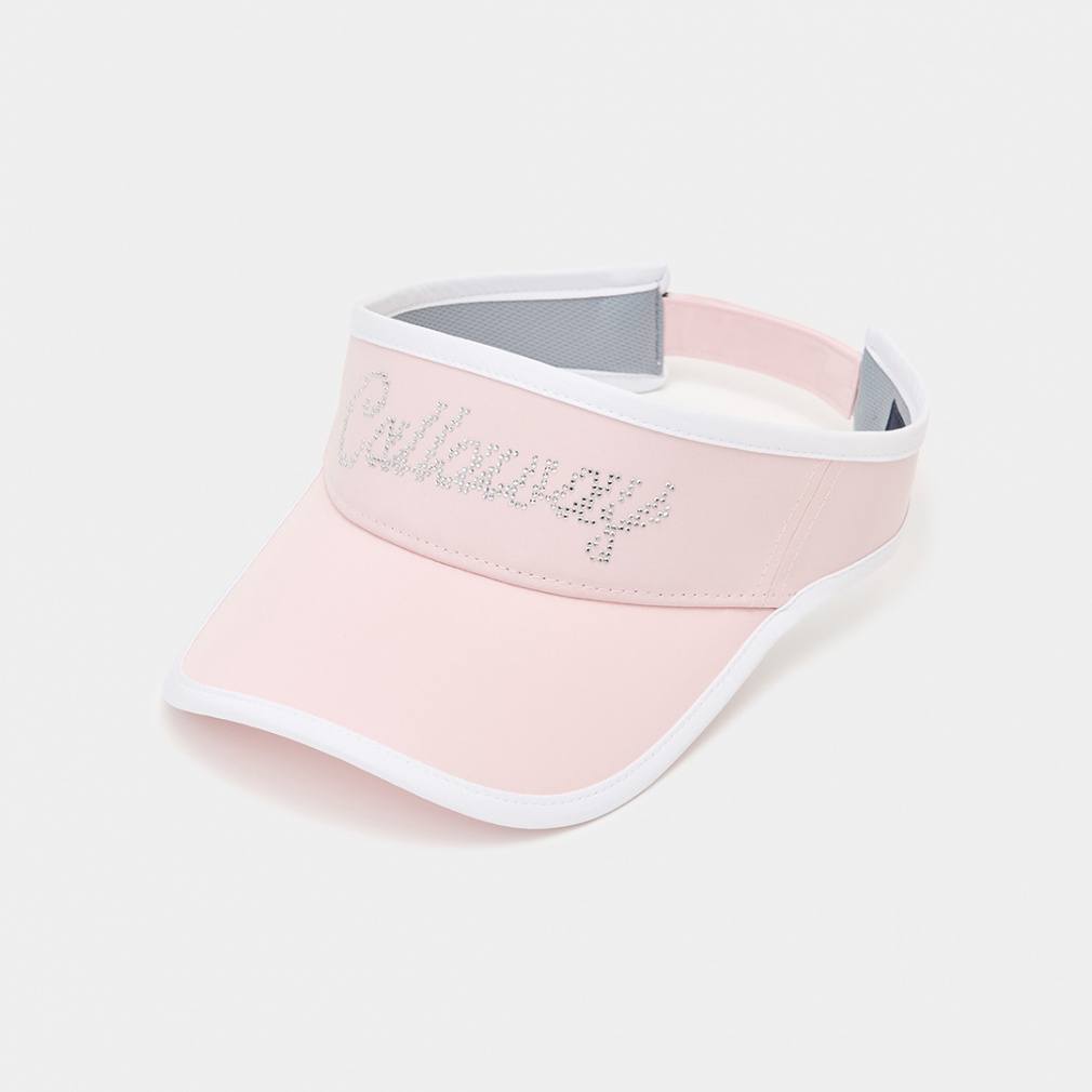 ラインストーンロゴバイザー C26191210(ピンク-FREE)