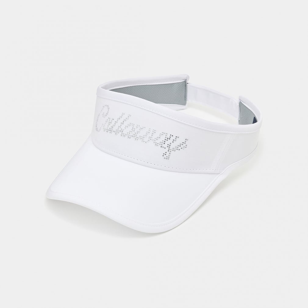 ラインストーンロゴバイザー C26191210(ホワイト-FREE)