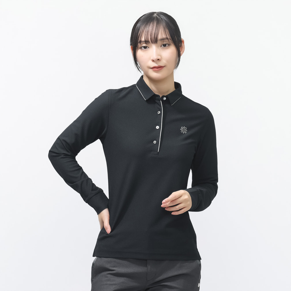 SPX裏使いジャガード長袖シャツ 0436161202(ブラック-M)