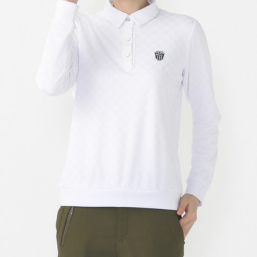 格子ジャカードシャツ KO-1L2504P(ホワイト-2XL)