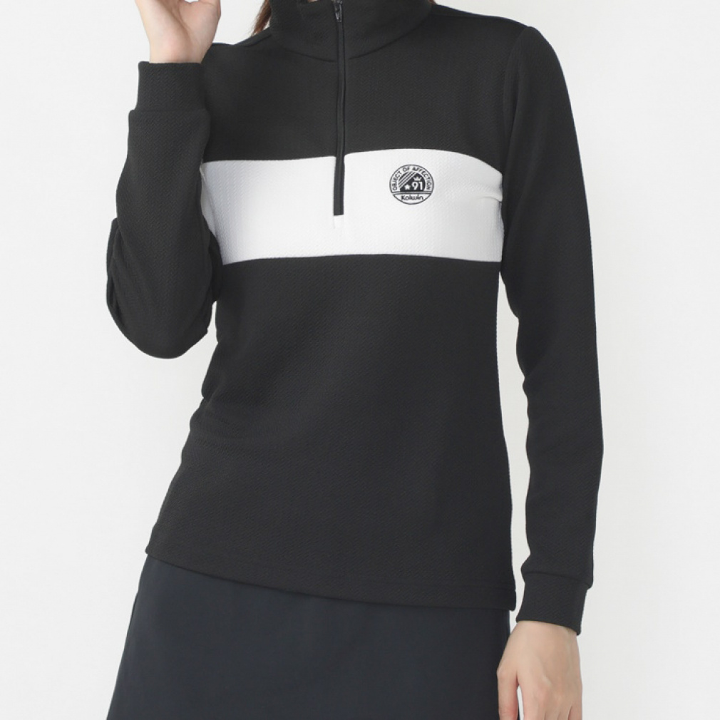 コルウィン レディース ゴルフウェア 長袖シャツ 秋 冬 凹凸生地切り替えデザインシャツ (KO-1L2524Z) Kolwin