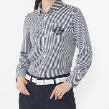 長袖ストライプシャツ ストレッチ 吸水速乾 UVカット 長袖 TR-1L2534P