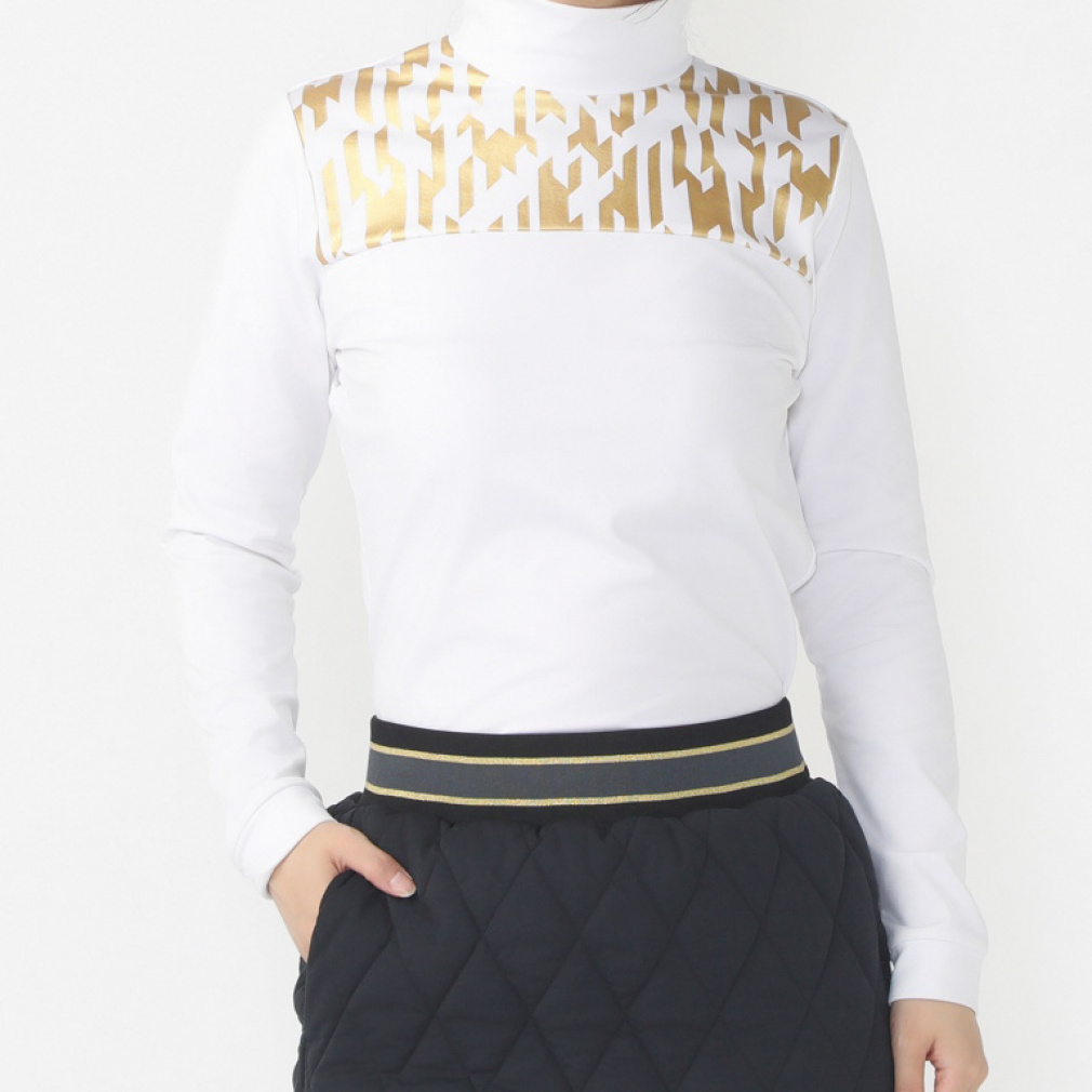 ティゴラ レディース ゴルフウェア 長袖シャツ 秋 冬 裏起毛モックネックシャツ 光吸収発熱 ストレッチ UVカット (TR-1L2554H) TIGORA