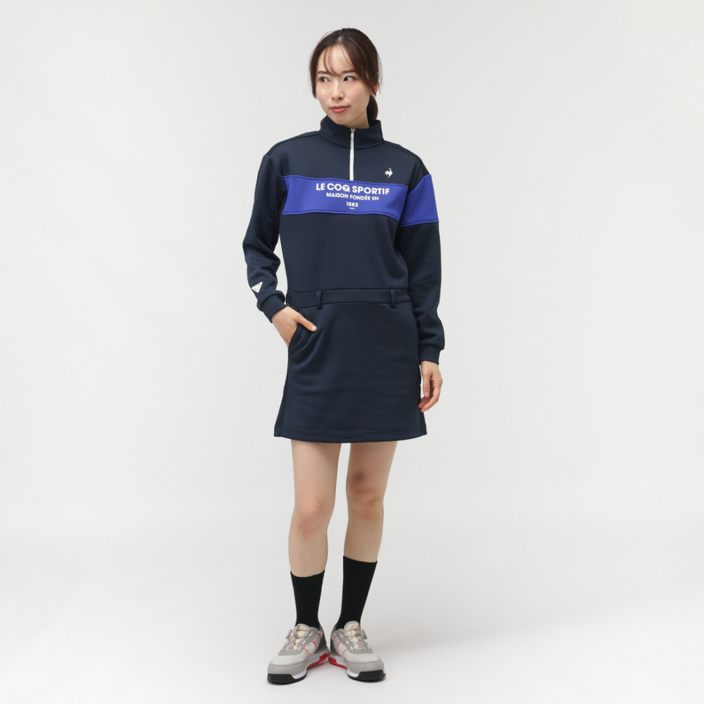 ルコックスポルティフ ゴルフ レディース ゴルフウェア 長袖シャツ 秋 冬 ハーフジップワンピース (LG5FOP50L) le coq sportif GOLF