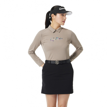 W TコントロールフラワーロゴL/Sポロ TL534