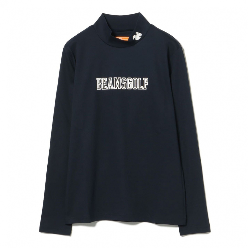 ORANGE LABEL / リスプリント モックネックシャツ (UVカット・接触冷感