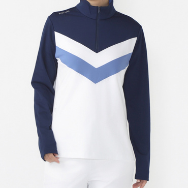 ストライプド インターロック クォータージップ プルオーバー FW24-2604