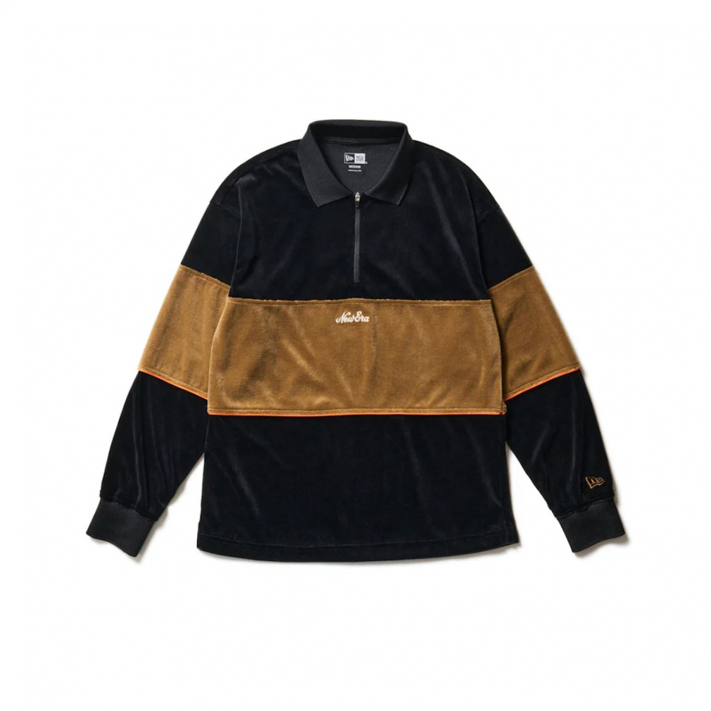 j[G fB[X StEFA Vc H ~ GFW LS VELOUR POLO OFF BLK (14326359) NEW ERA