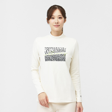 レオパードプリント長袖モックネックシャツ C24233205