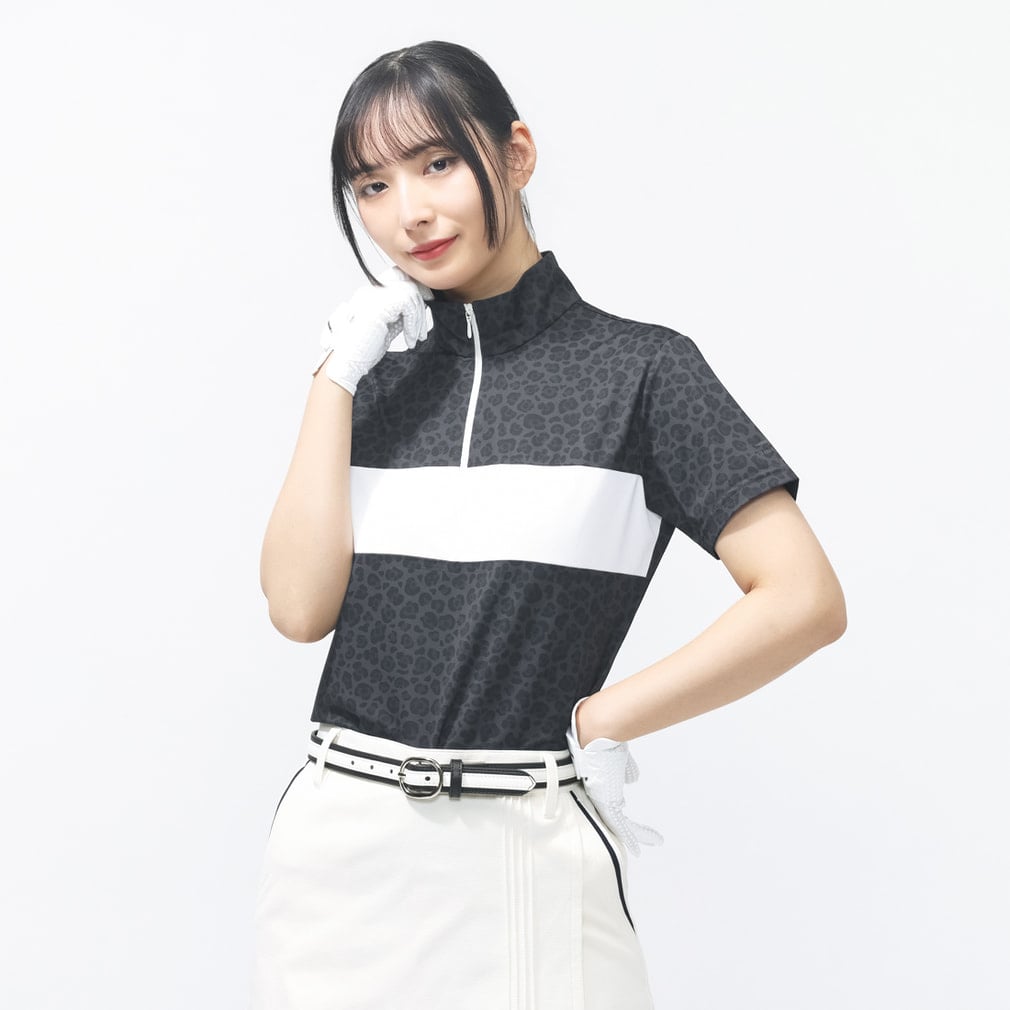ティゴラ レディース ゴルフウェア 半袖シャツ 春 夏 iCOOLハーフZIP