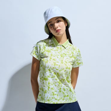 遮熱UVカット鹿の子プリント柄半袖ポロシャツ TR-1H2145P