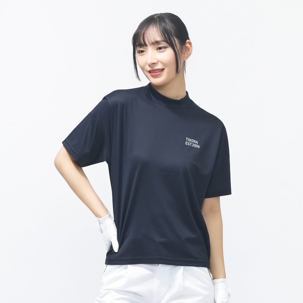 iCOOLバックプリントモックシャツ TR-1H2136H-C(ネイビー-S)