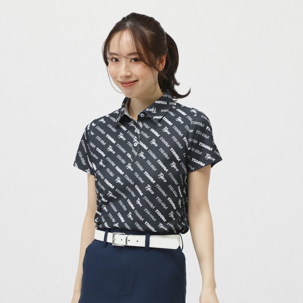 ティゴラ レディース ゴルフウェア 半袖シャツ 春 夏 iCOOL 遮熱UV柄ポロシャツ (TR-1H2025P-C) TIGORA