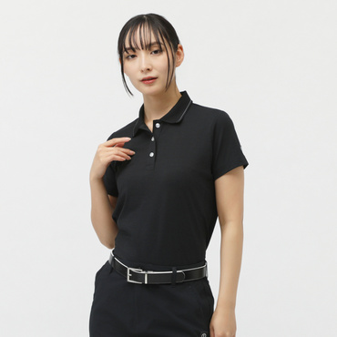 T.ソロテックス(R)使用ポロシャツ TR-1H2235P(ブラック-M　レディス)
