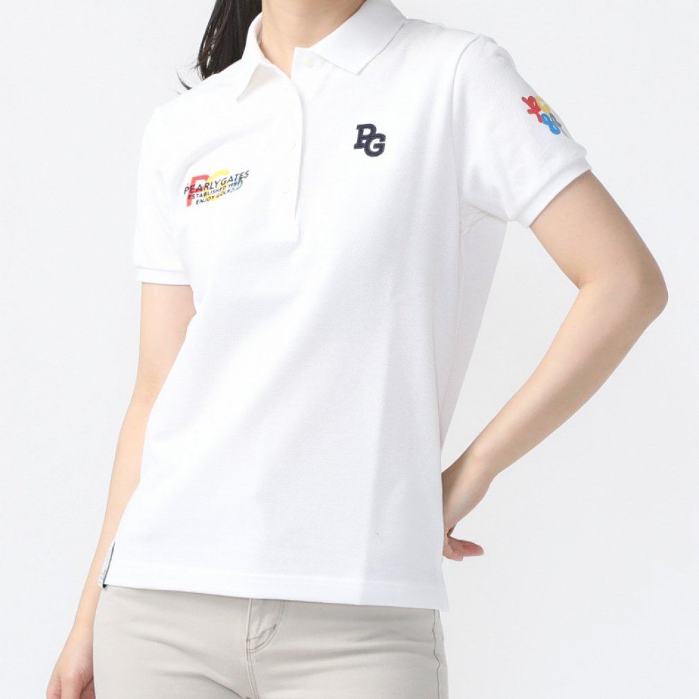 パーリーゲイツ 35TH ANNIV コットン100%鹿の子ポロ（WHT／5） 35th 44/2鹿の子 0554160202｜Alpen Online