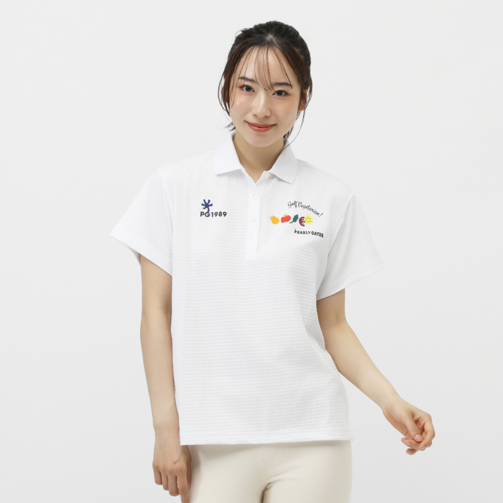 パーリーゲイツ レディース ゴルフウェア 半袖シャツ 春 夏 Pe格子