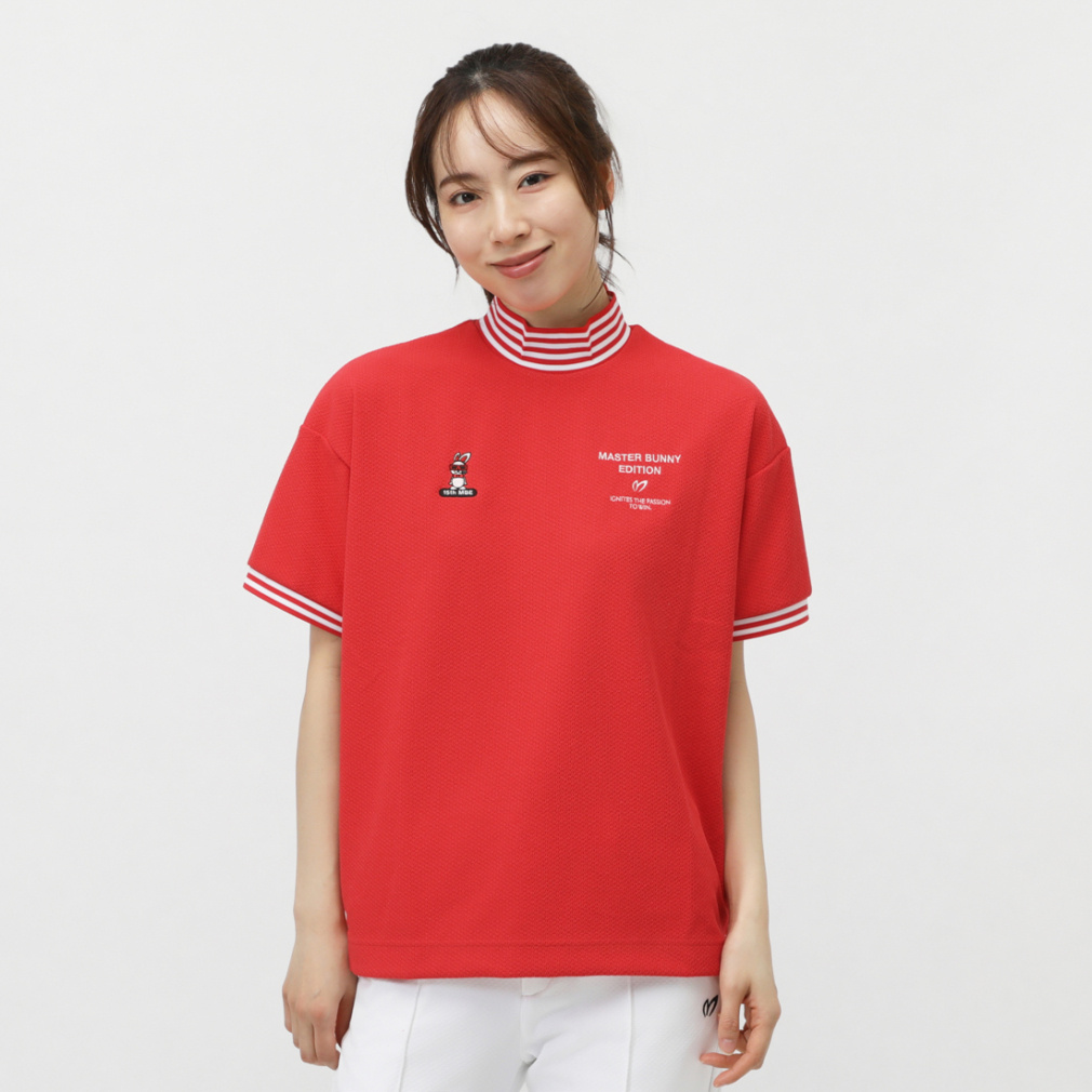 マスターバニーエディション レディース ゴルフウェア 半袖シャツ 春 夏 FD30/-×SPX 150d サークルジャガード (7595167304) MASTER BUNNY EDITION