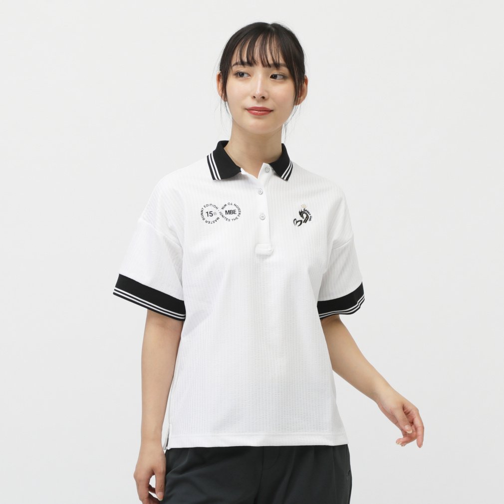 マスターバニーエディション レディース ゴルフウェア 半袖シャツ 春 夏 75dフルダルサッカーストライプ (7595160604) MASTER BUNNY EDITION