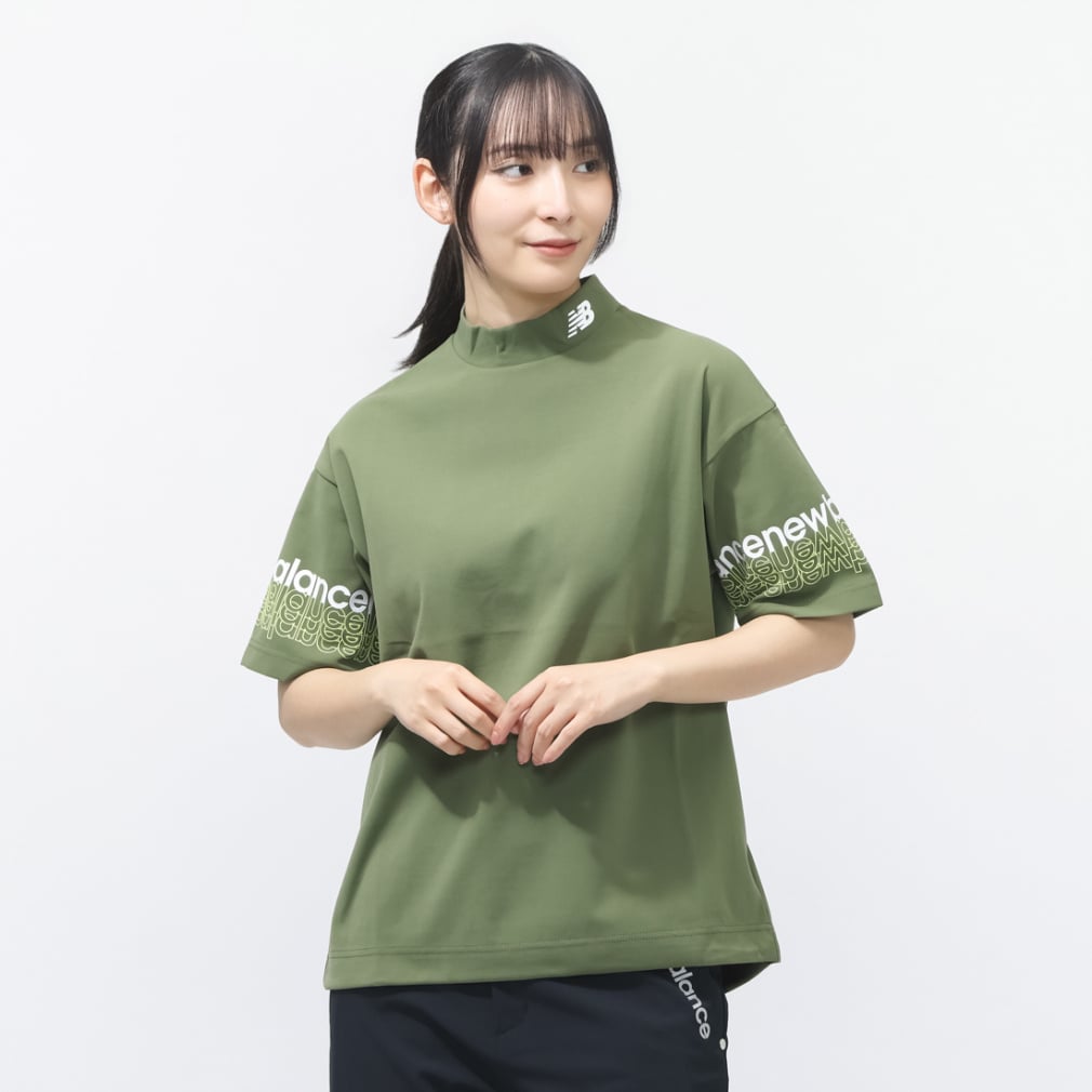 H/SLEEVE MOCK NECK PULLOVER 0126166509(カーキ-M)