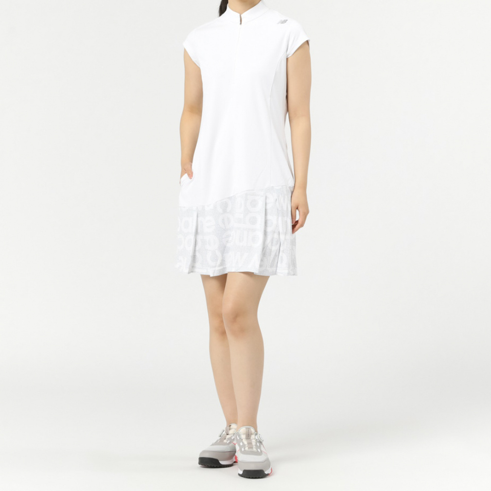 S/SLEEVE HALF ZIP ONE-PIECE 0123124503(ホワイト-S)