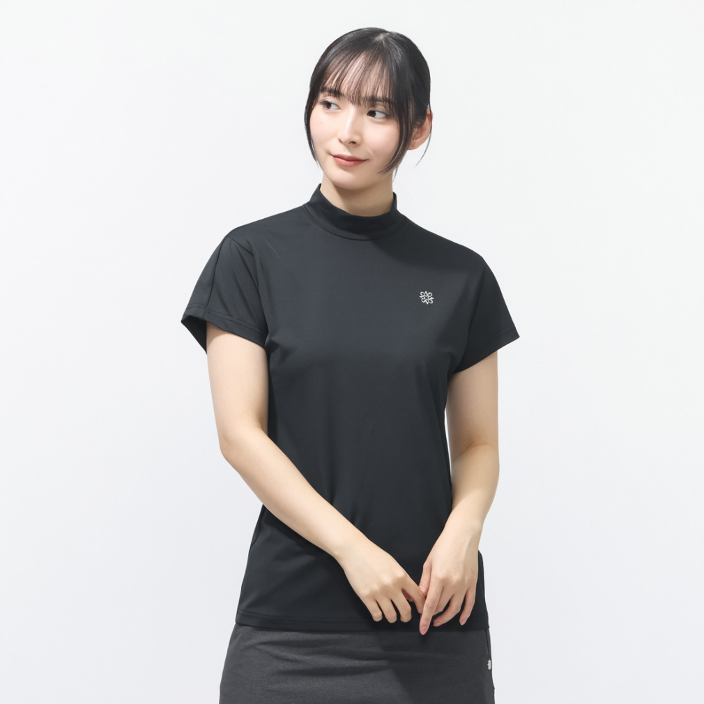 ポリエステルベア天竺ハイネック 0436167352(ブラック-S)