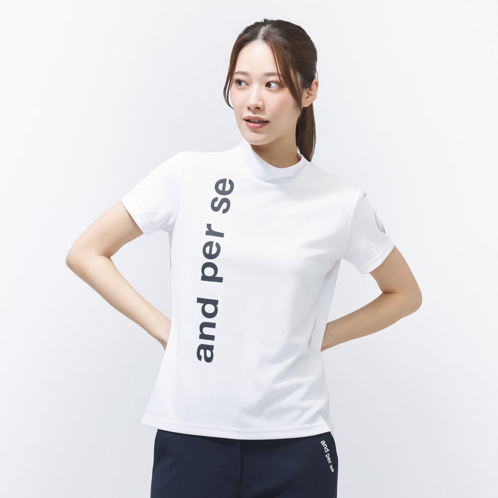 アルペン別注半袖モックネックシャツ(レディース) AFS0966V3(ホワイト-M)