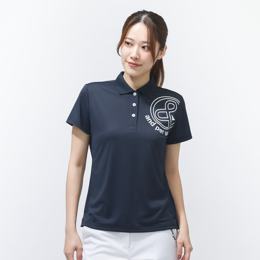 アルペン別注半袖共衿シャツ(レディース) AFS0956Z5(ネイビー-M)