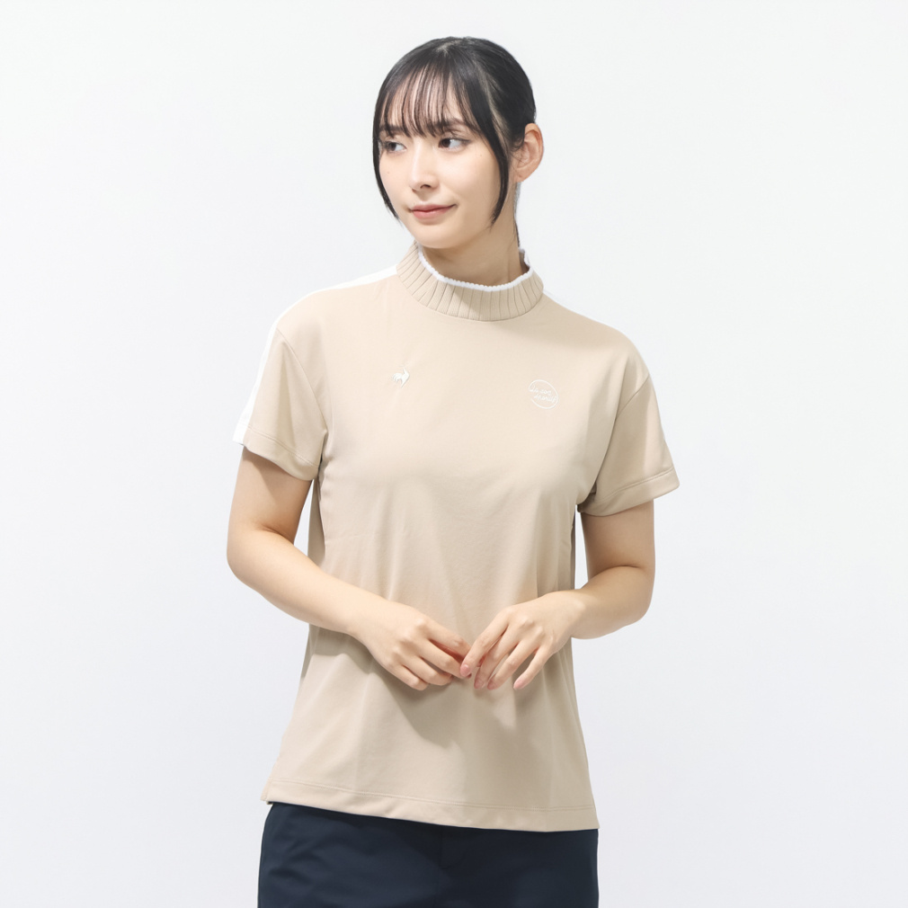 モックネック半袖シャツ LG6SHS50L(ベージュ-S)