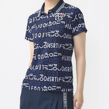 【ストレッチフォーサー】ロゴ柄半袖シャツ QGWXJA03