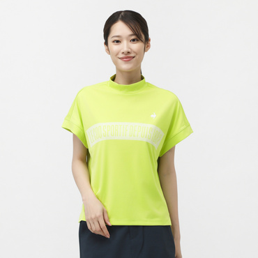 (ワイドシルエット)モックネック半袖シャツ LG5SHS55L(イエローグリーン-M)