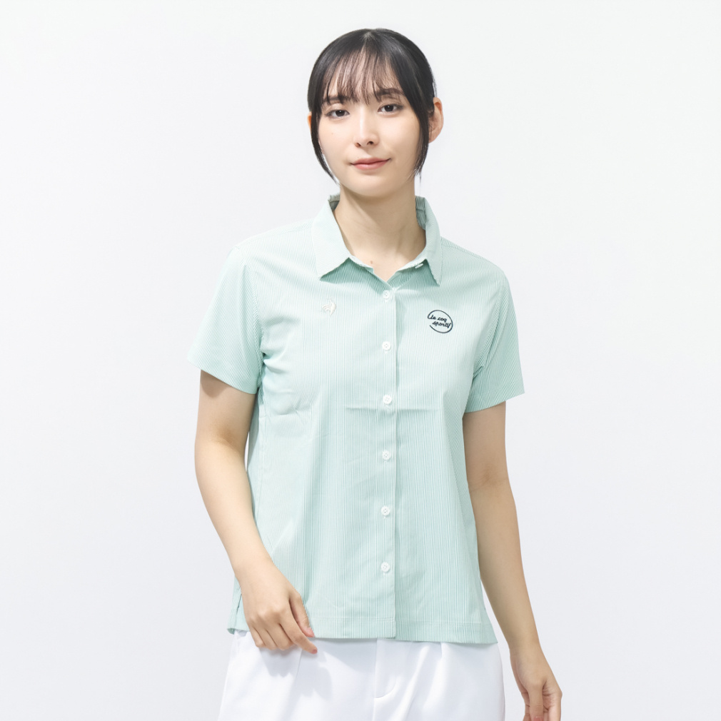フルボタン半袖シャツ LG6SHS80L(グリーン-S)