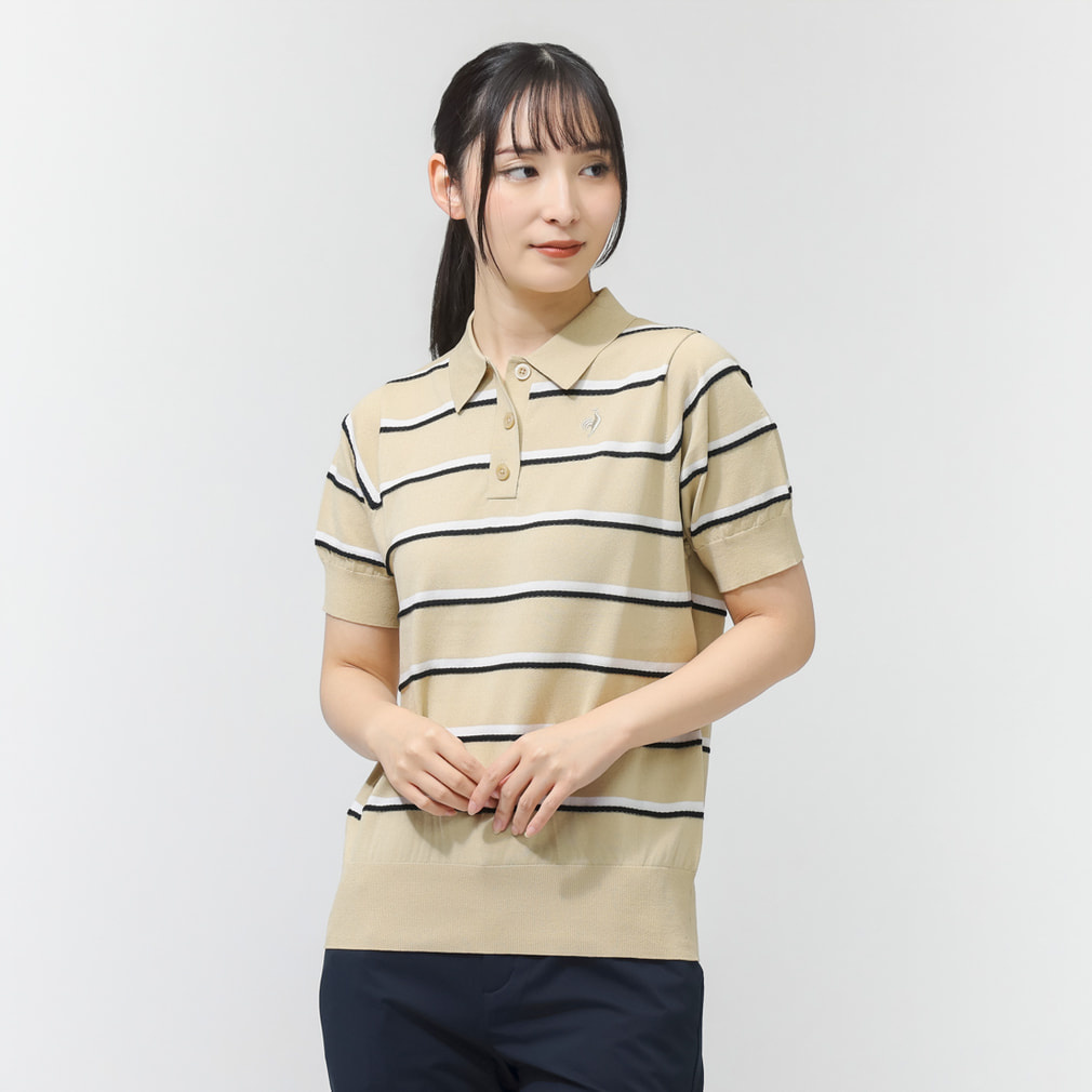 ルコック _半袖ニットシャツ LG6SST70L(ベージュ-S)