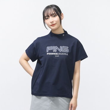 アップリケ半袖ハイネックシャツ 6226167200