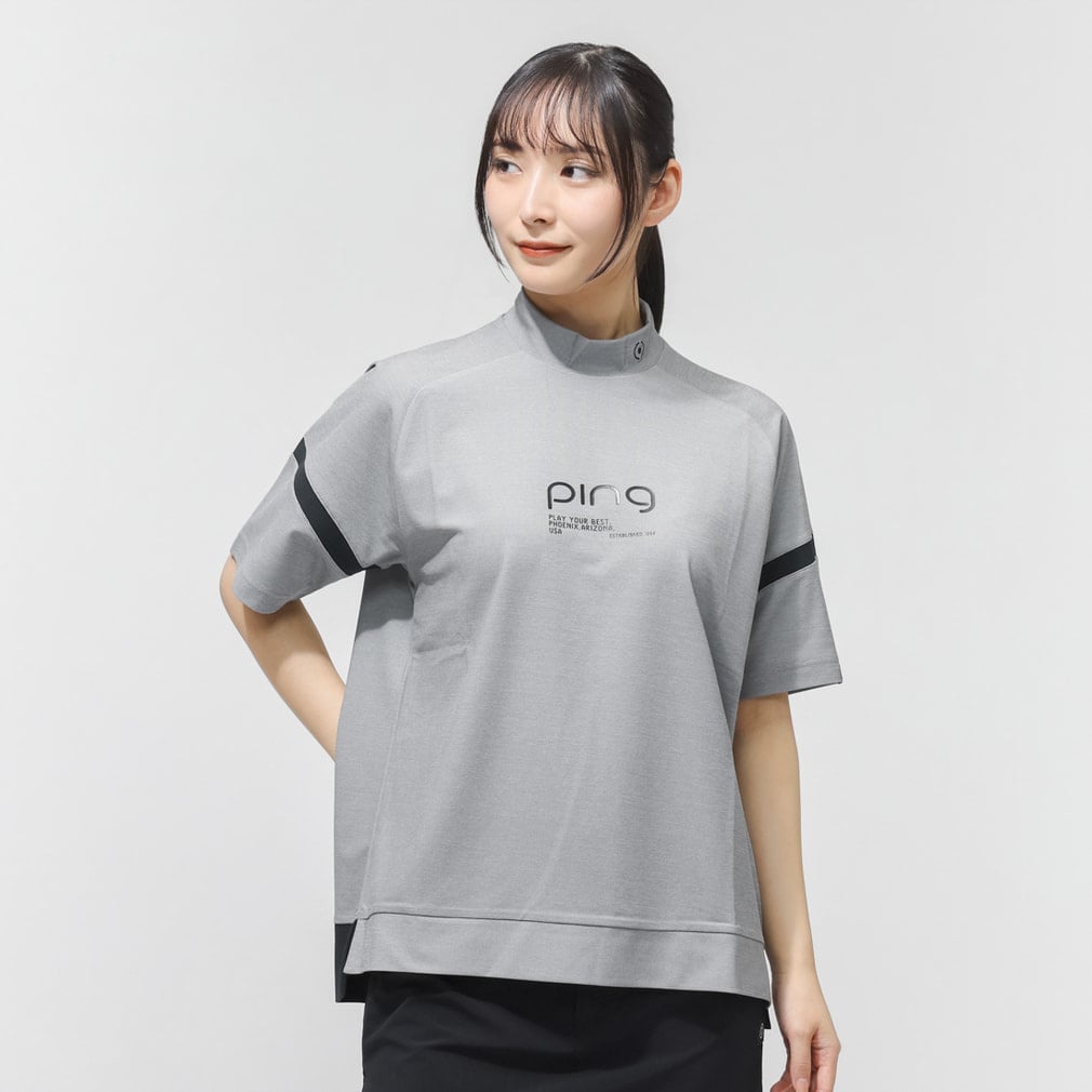 ピン レディース ゴルフウェア 半袖シャツ 春 夏 レイブロックエコ配色