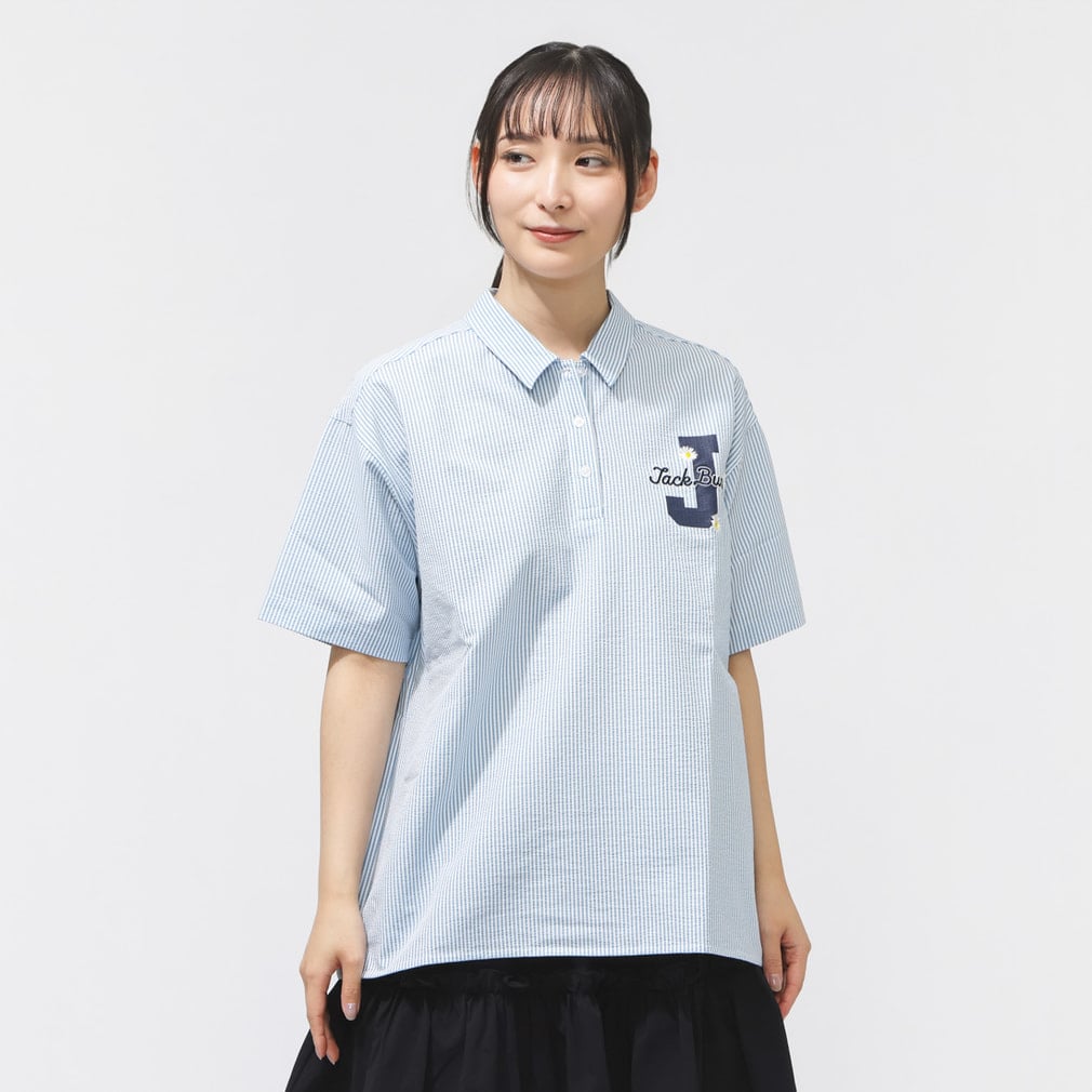 新品タグ付【1】ジャックバニーレディースセットアップ上下春夏半袖ポロシャツパンツ 希少【サイズ2/L】新品未使用タグ付 ジャックバニー レディース