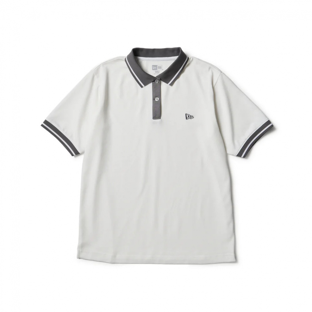 �j���[�G�� ���f�B�[�X �S���t�E�F�A �����V���c �t �� GFW SS STRIPE COLLAR POLO WHI (14859855) NEW ERA