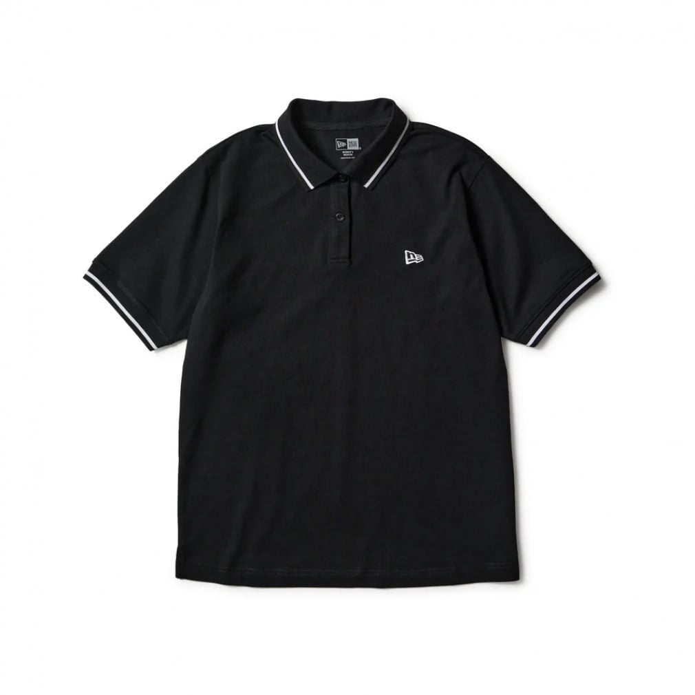 �j���[�G�� ���f�B�[�X �S���t�E�F�A �����V���c �t �� GFW SS STRIPE COLLAR POLO BLK (14859857) NEW ERA