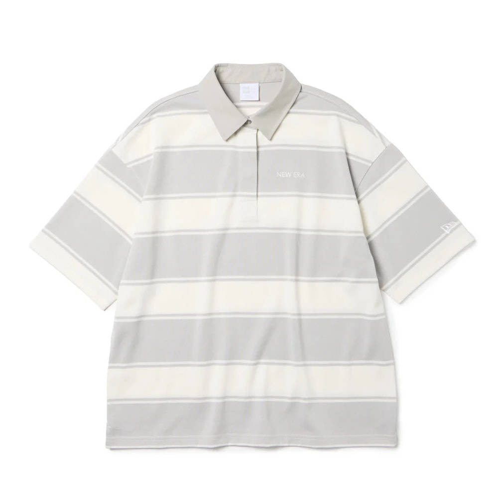 �j���[�G�� ���f�B�[�X �S���t�E�F�A �����V���c �t �� GFW SS RUGBY SHIRT BORDER GRY (14859861) NEW ERA