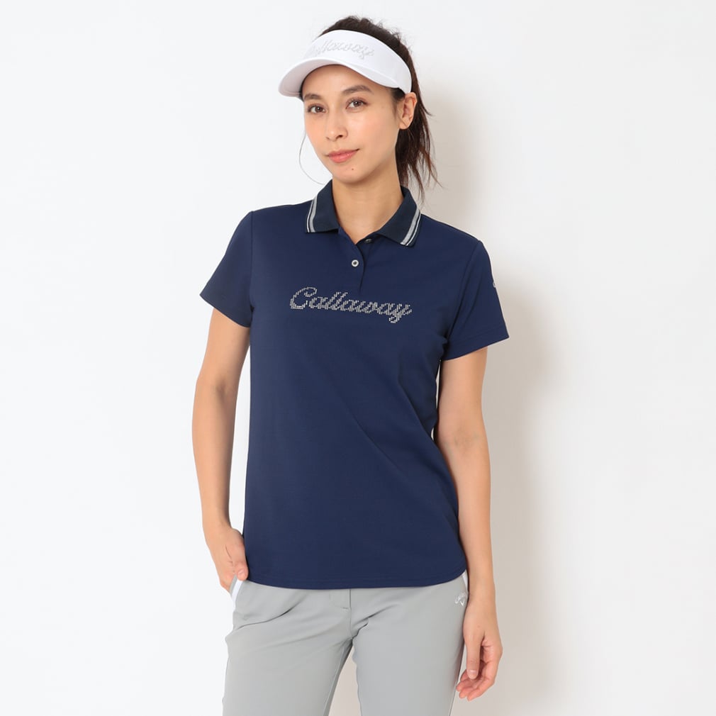 ポリエステルカノコ半袖ポロシャツ C26134200(ネイビー-M)