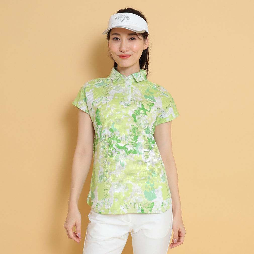 新品・未使用　かざあなメッシュ　フレンチスリーブシャツ Callaway セール キャロウェイ【かざあなメッシュ】フレンチ